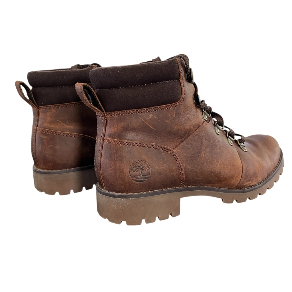 Timberland Ellendale Brown Leather Mid Hiker Boots Lug Sole Womens 6.5 - Picture 2 of 11